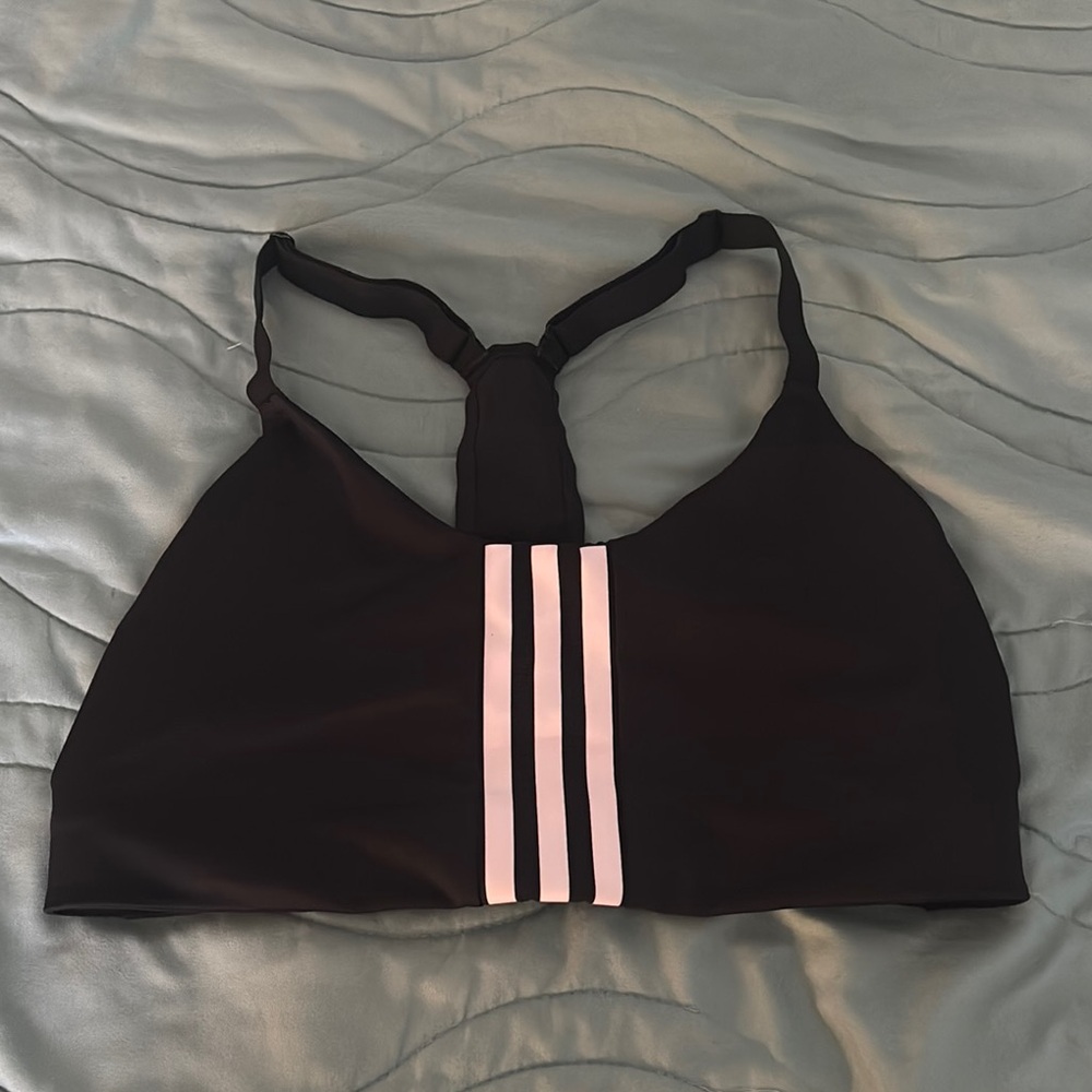Adidas black and white sport bra